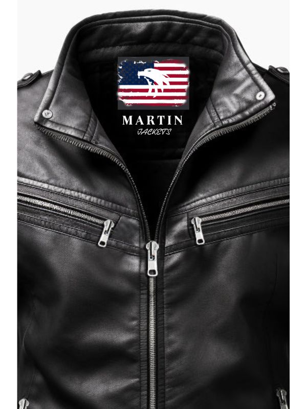 Men Oliver Black Moto Biker Leather Jacket
