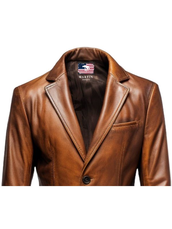 Men Stylish Leather Winter Coat
