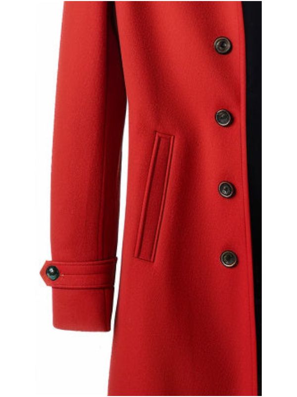 Men Stylish Red Wool Coat