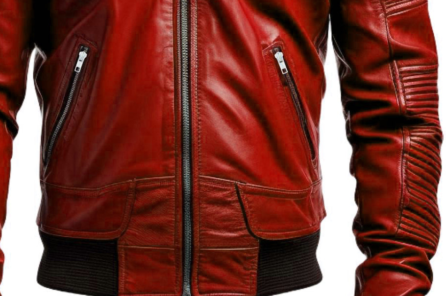 Men's Black Hooded Leather Jacket