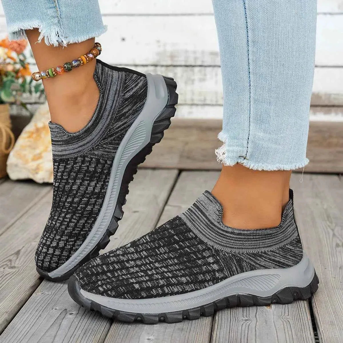 Mesh Round Toe Platform Athletic