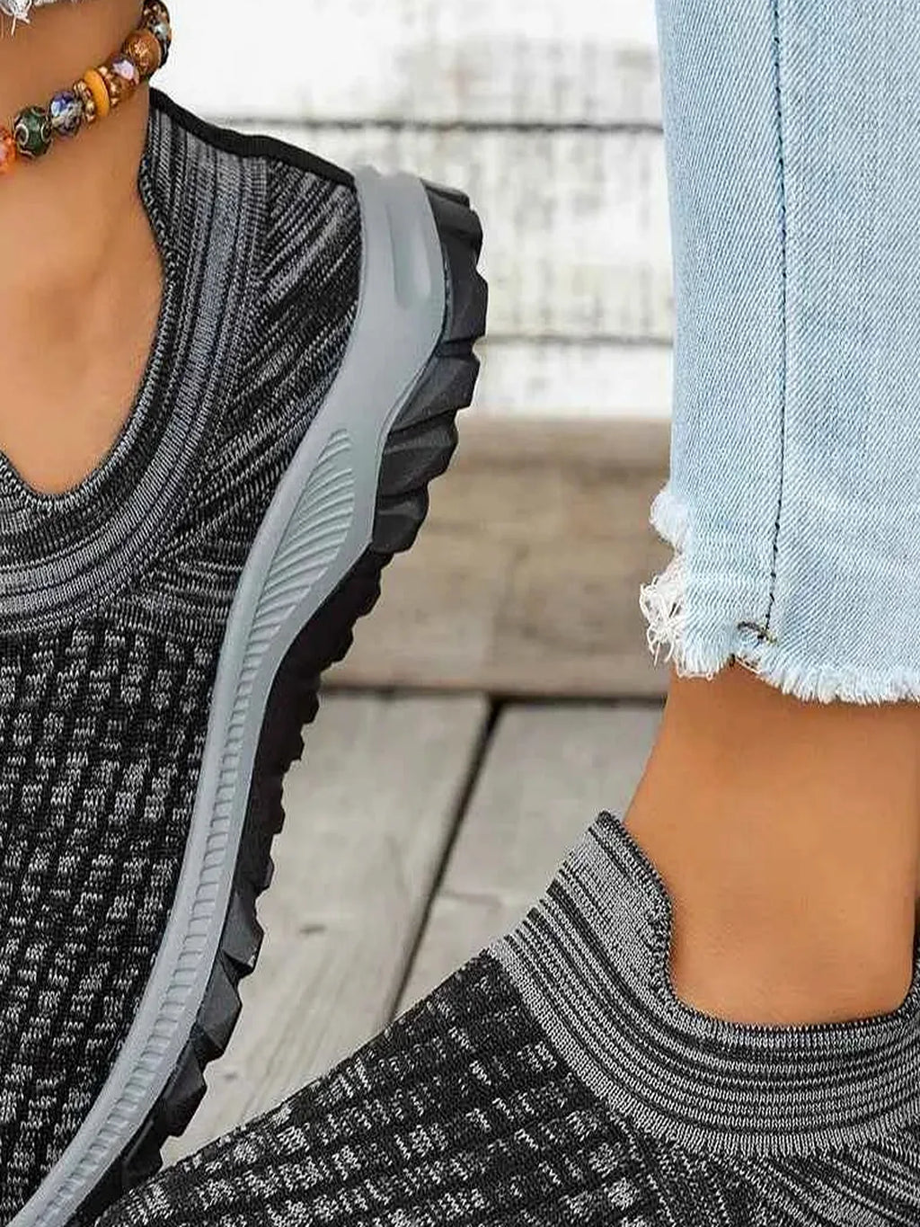 Mesh Round Toe Platform Athletic
