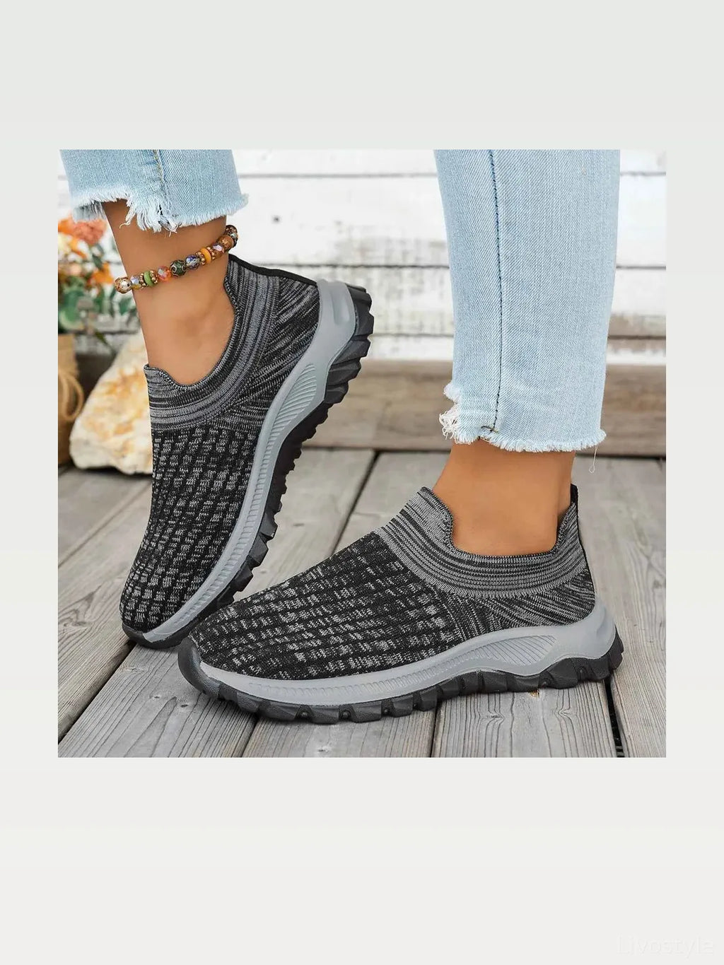 Mesh Round Toe Platform Athletic