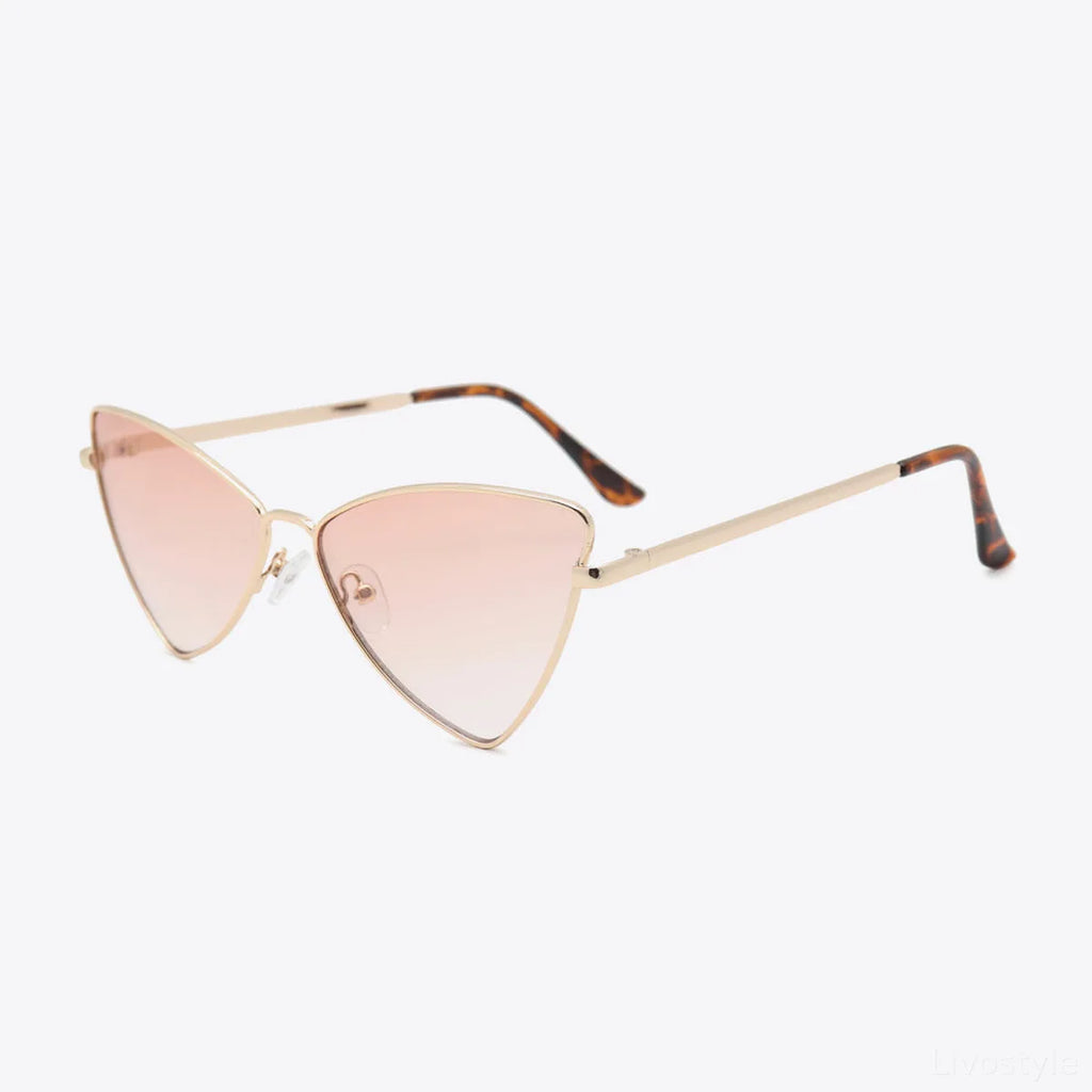 Metal Frame Cat-Eye Sunglasses with Gradient Lenses