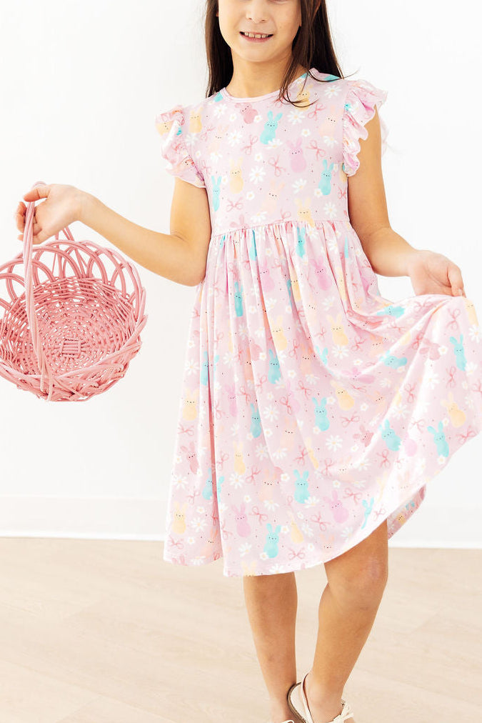 Preppy Peeps Flutter Sleeve Twirl Dress