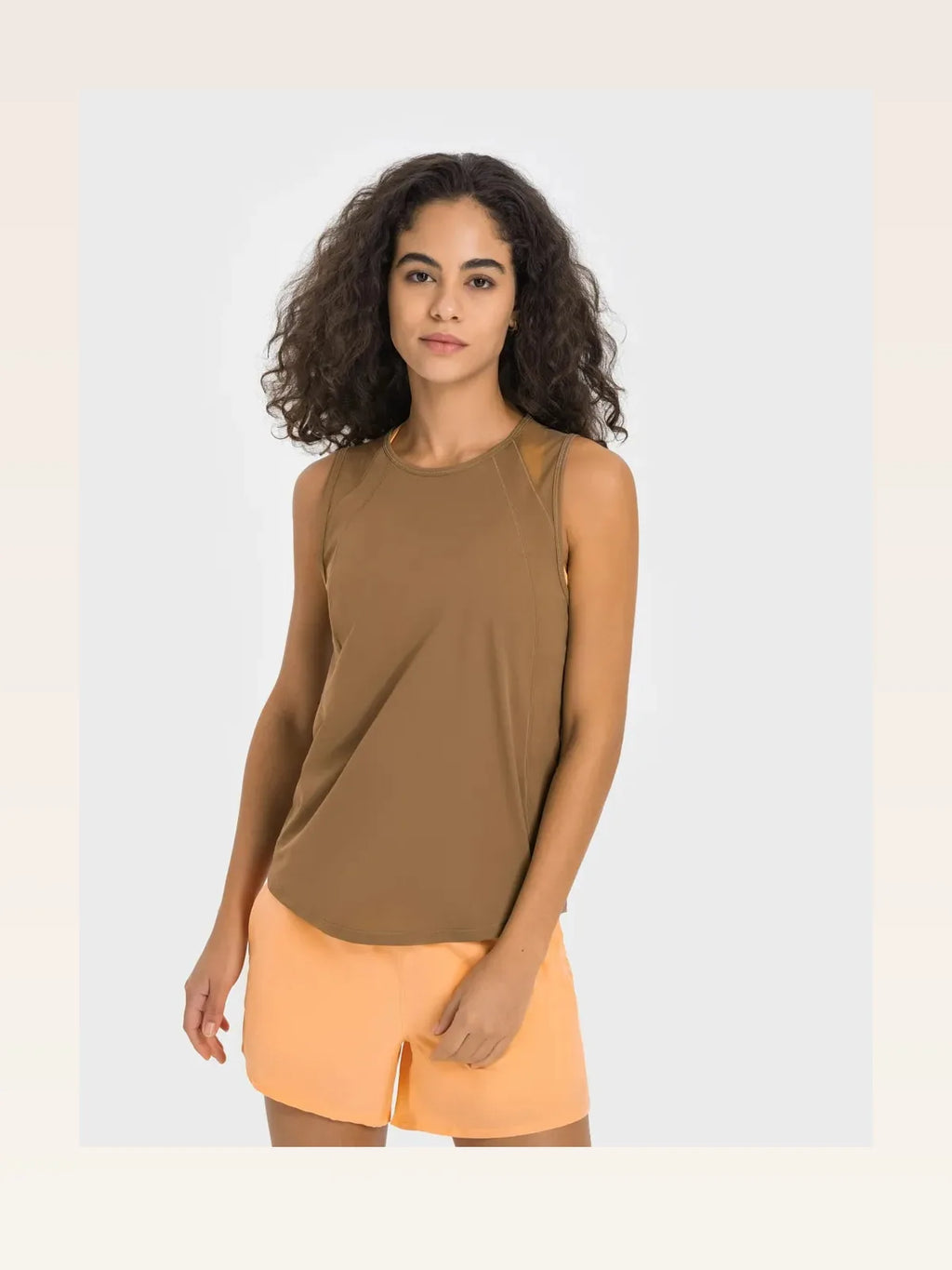 Cutout Back Round Neck Active Tank Top