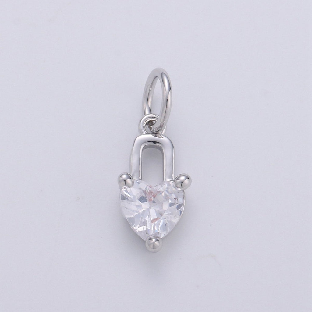 Mini 24k Gold Filled Heart Charms, Gold Filled Love Charm, Cubic Charm ,Gold Love Lock charm Relationship Jewelry Inspired D-563 D-564