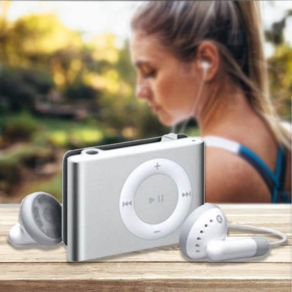 Mini Shuffling MP3 Player with USB Cable and Headphones