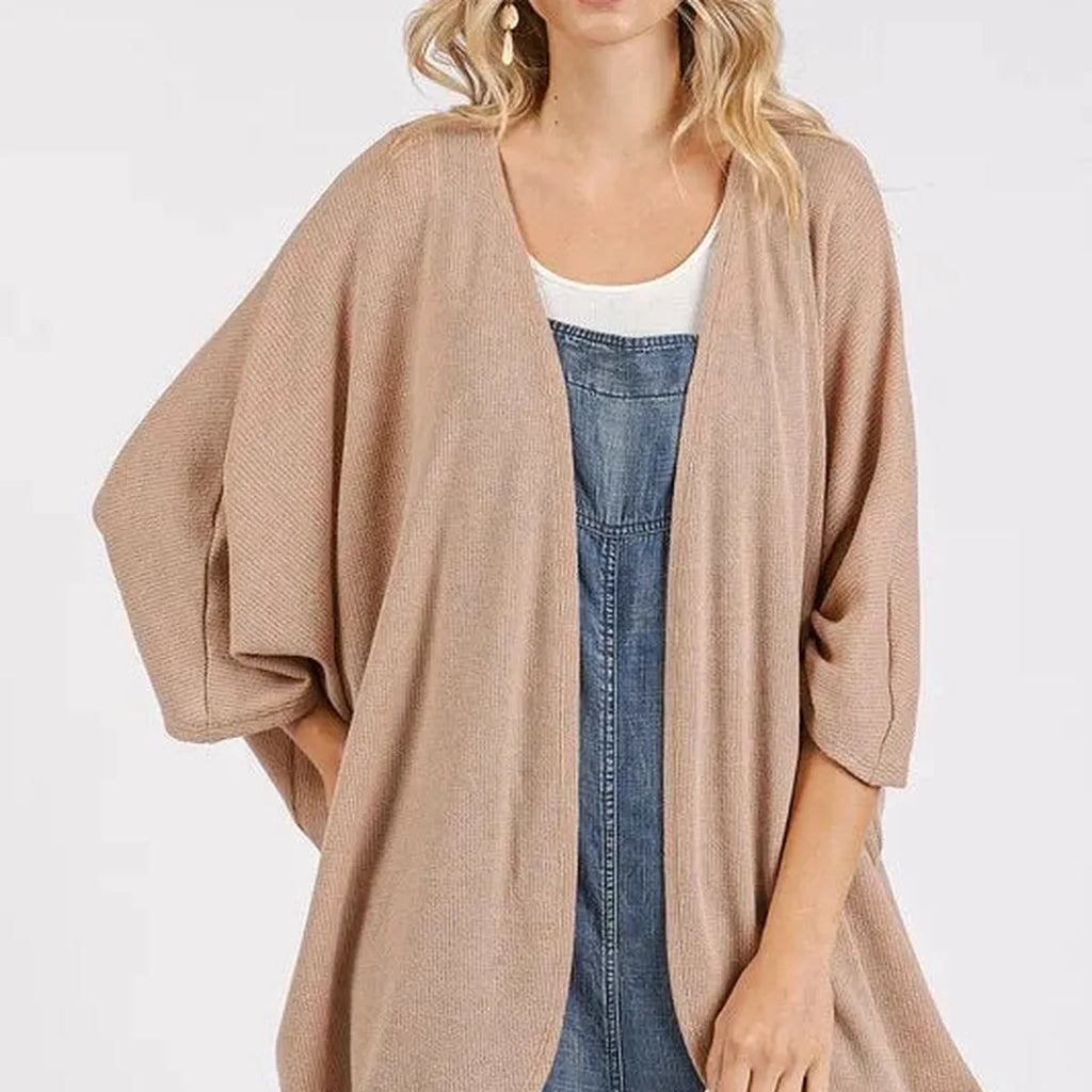 Open Front Batwing Sleeve Cardigan with Kimono Sleeves
