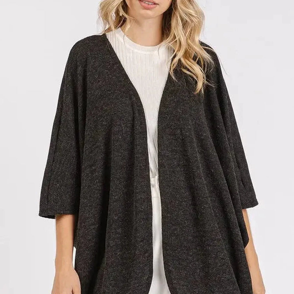 Open Front Batwing Sleeve Cardigan