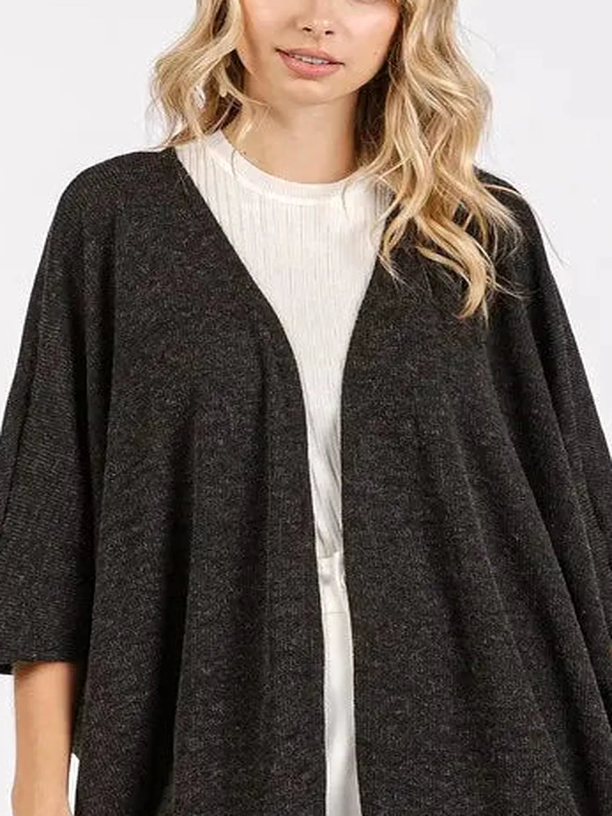 Open Front Batwing Sleeve Cardigan