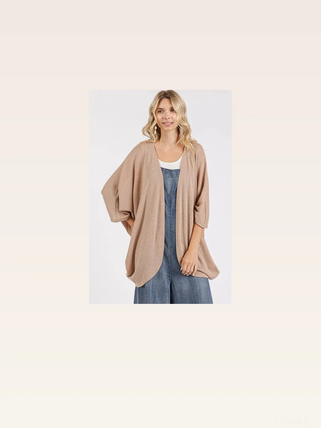 Open Front Batwing Sleeve Cardigan with Kimono Sleeves