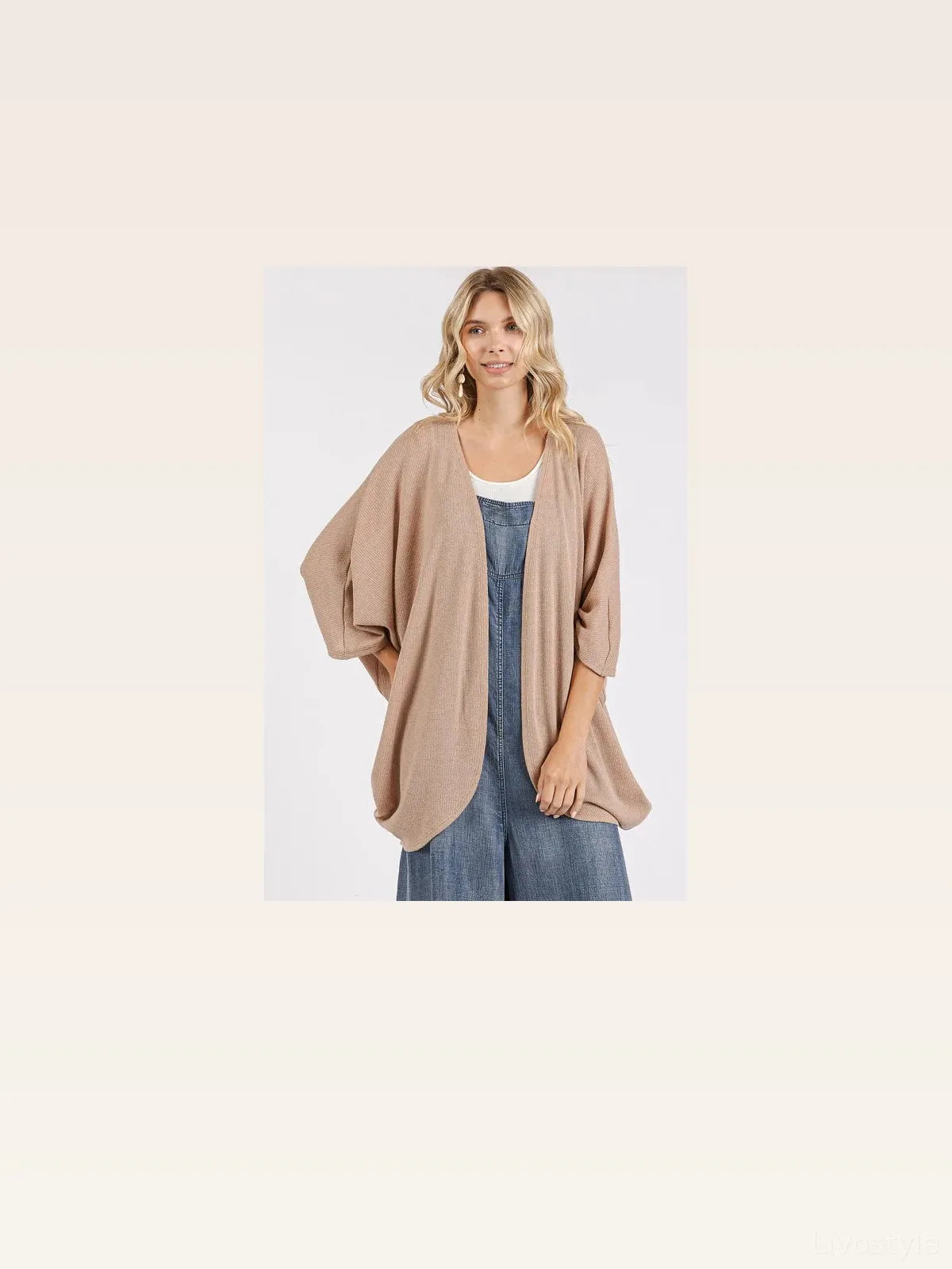 Open Front Batwing Sleeve Cardigan with Kimono Sleeves