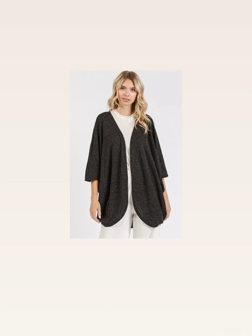 Open Front Batwing Sleeve Cardigan