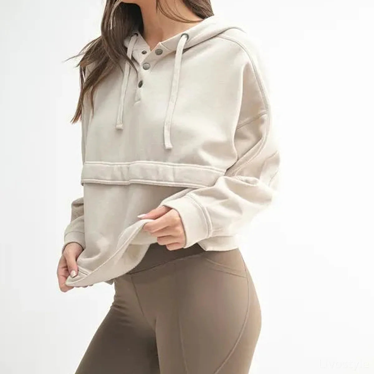 Burnout Fleece Snap Neck Hoodie