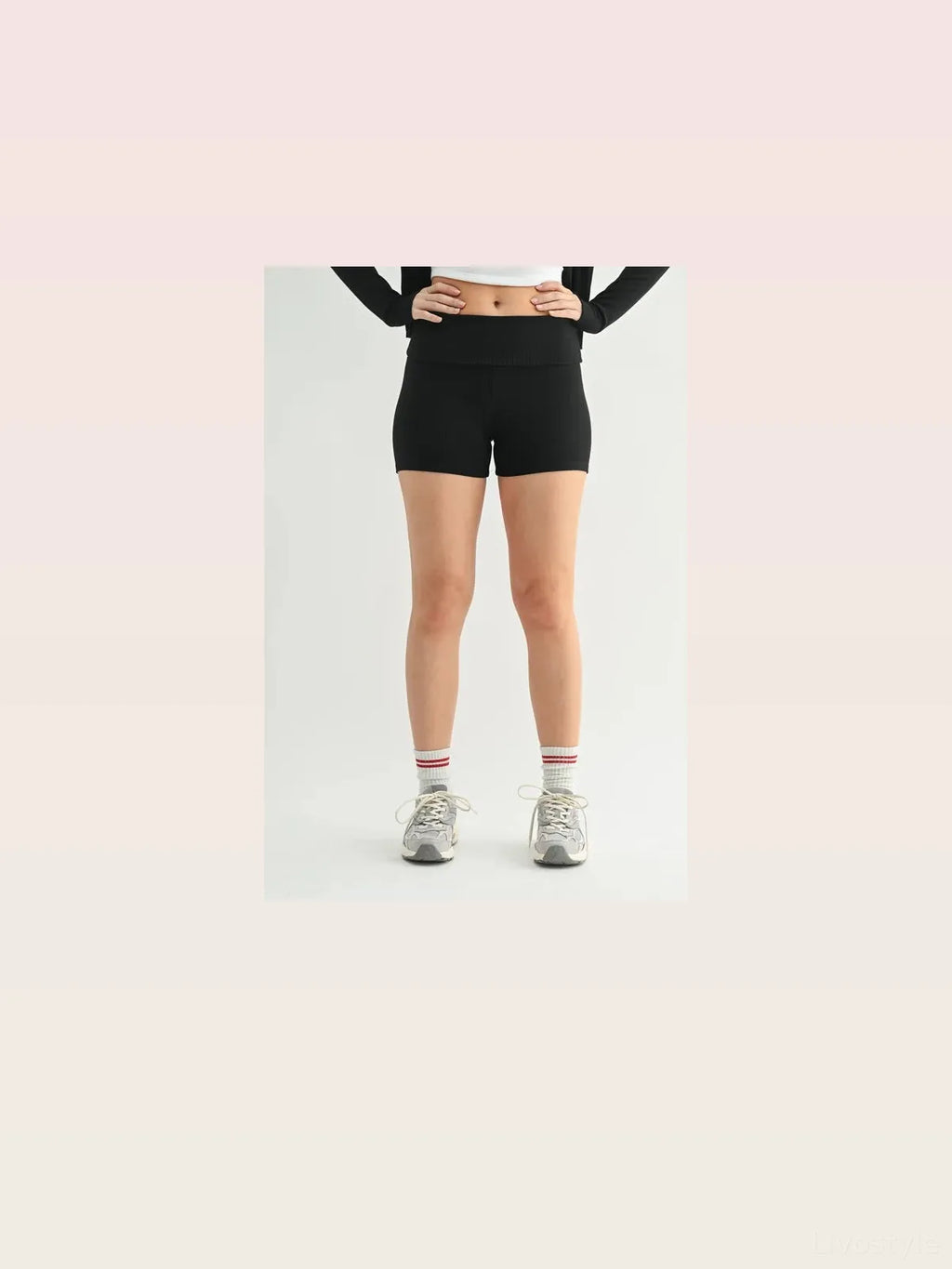 Ribbed Foldover Waist Shorts