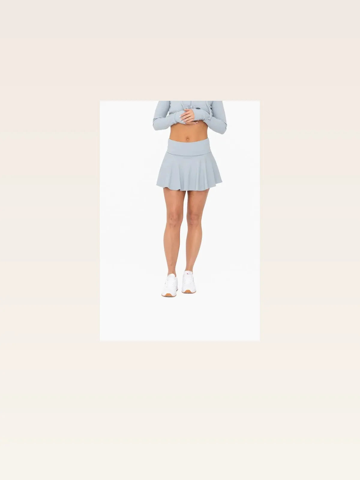 Ribbed Foldover Waist Skort