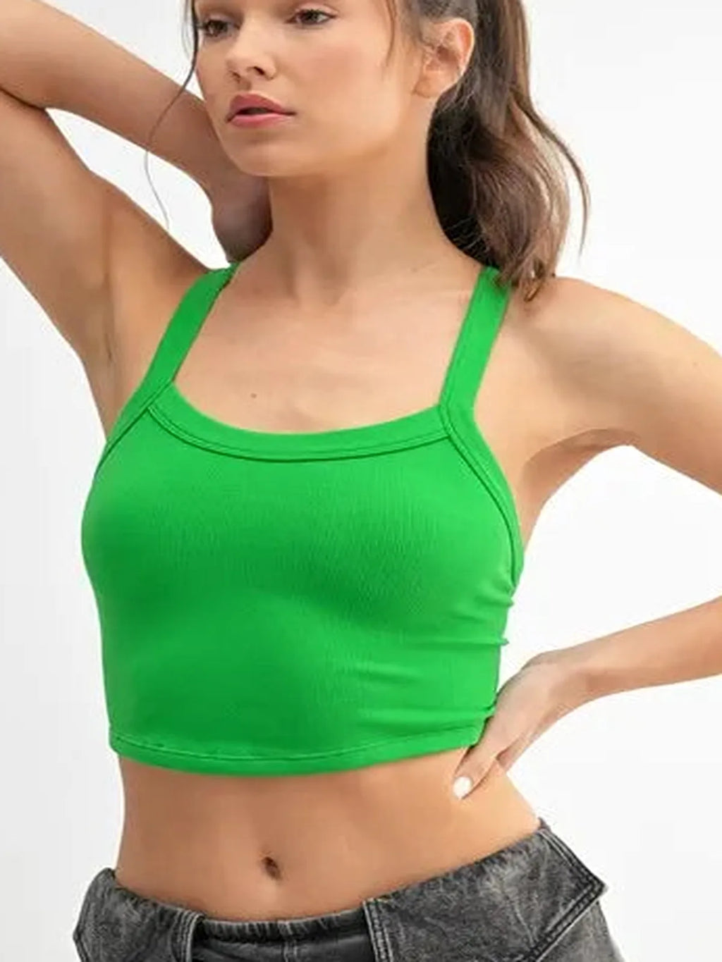 Seamless Solid Cami in Apple Green
