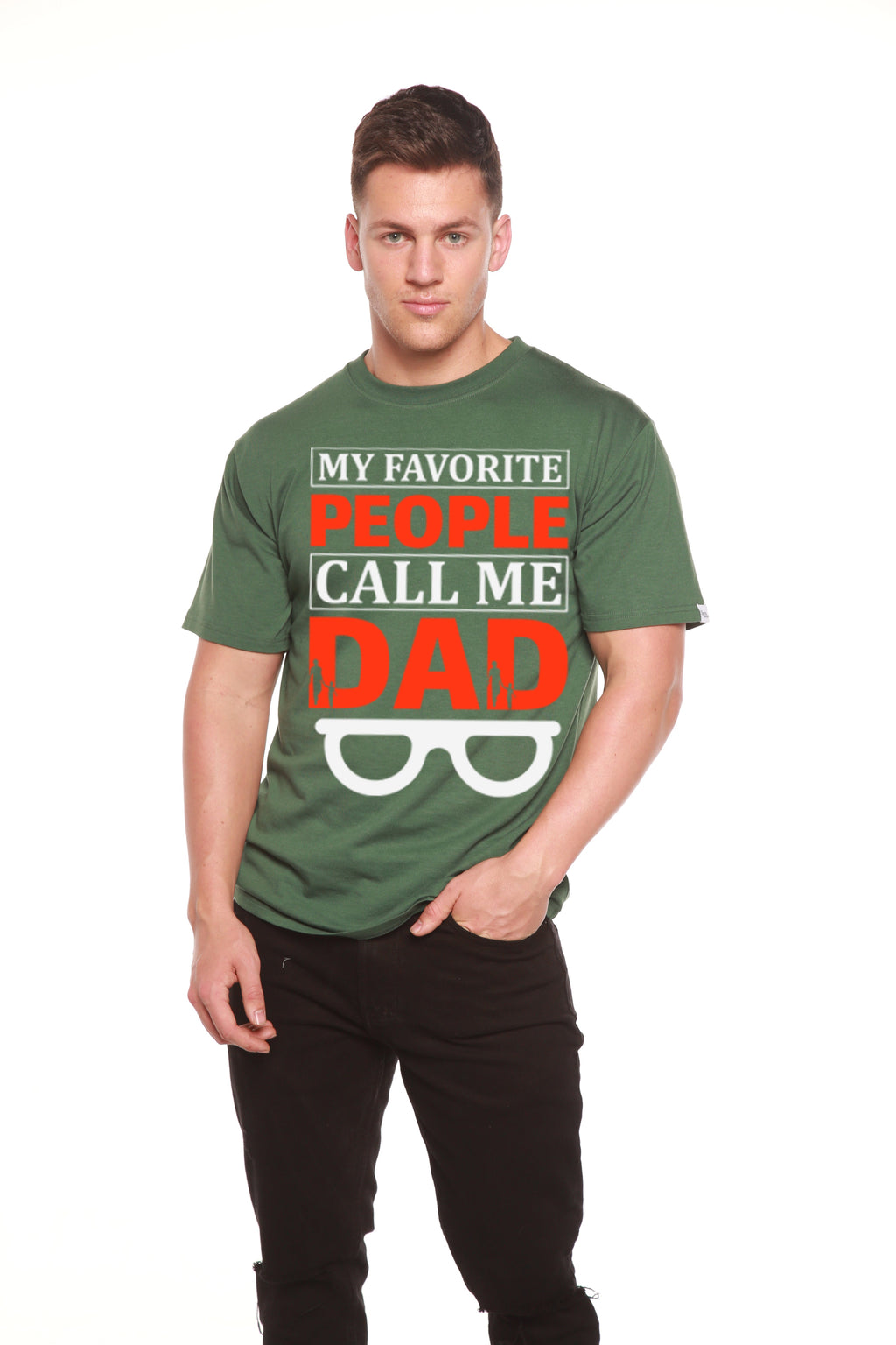 My Favorite People Call Me Dad Men's Bamboo Viscose/Organic Cotton Short Sleeve Graphic T-Shirt