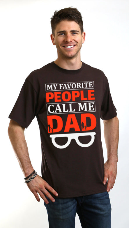 My Favorite People Call Me Dad Men's Bamboo Viscose/Organic Cotton Short Sleeve Graphic T-Shirt