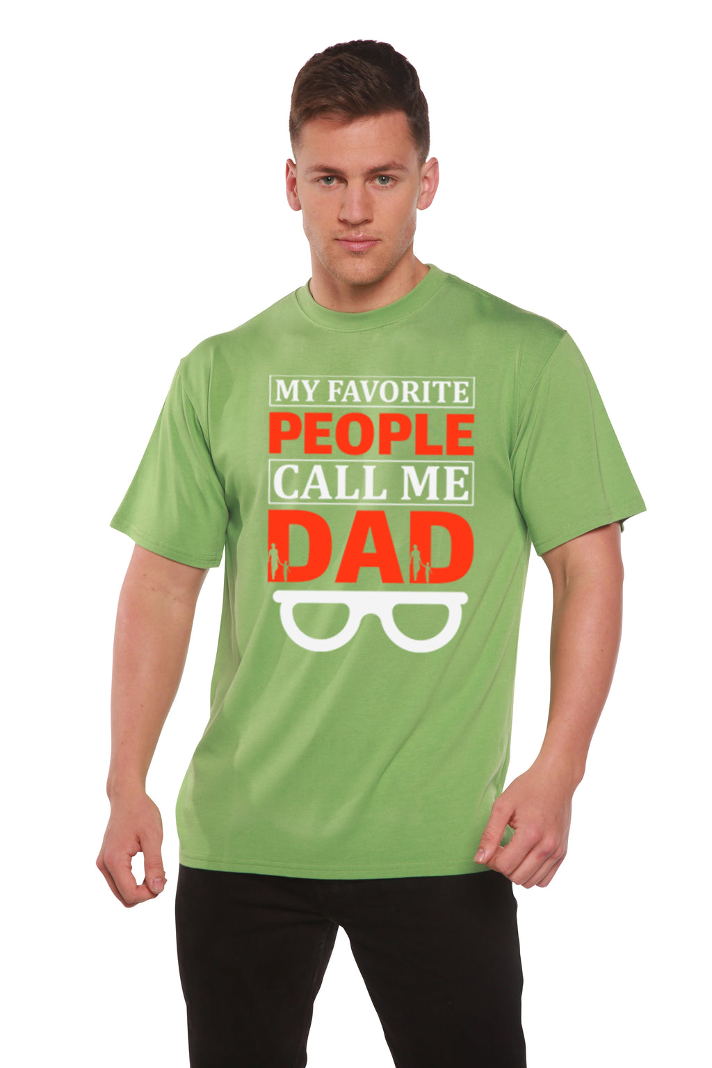 My Favorite People Call Me Dad Men's Bamboo Viscose/Organic Cotton Short Sleeve Graphic T-Shirt