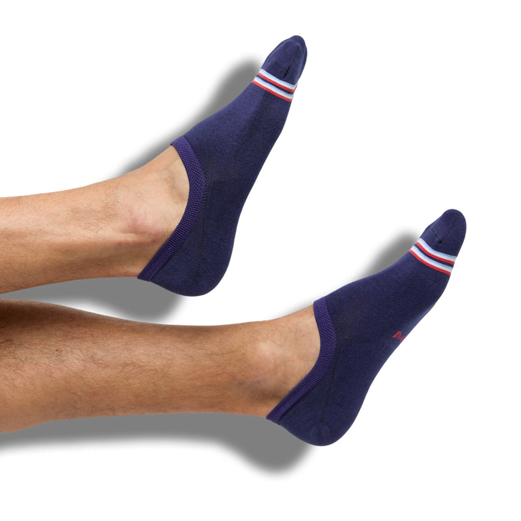 Navy Stripe No Show