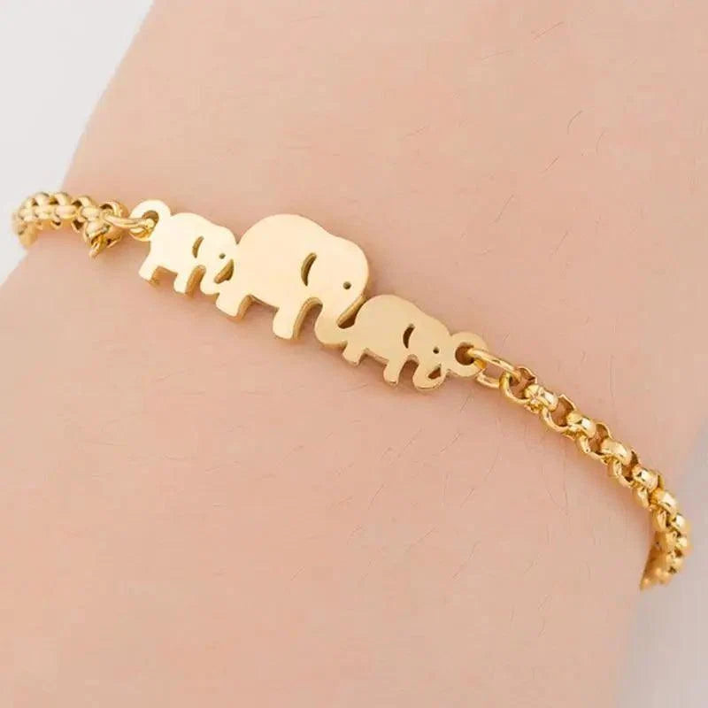 New Modern Elegant Stainless Steel Luxury Bracelet For Women Lovely Animal Butterfly Elephant Strand Bracelets Bangles Jewelry Accessories