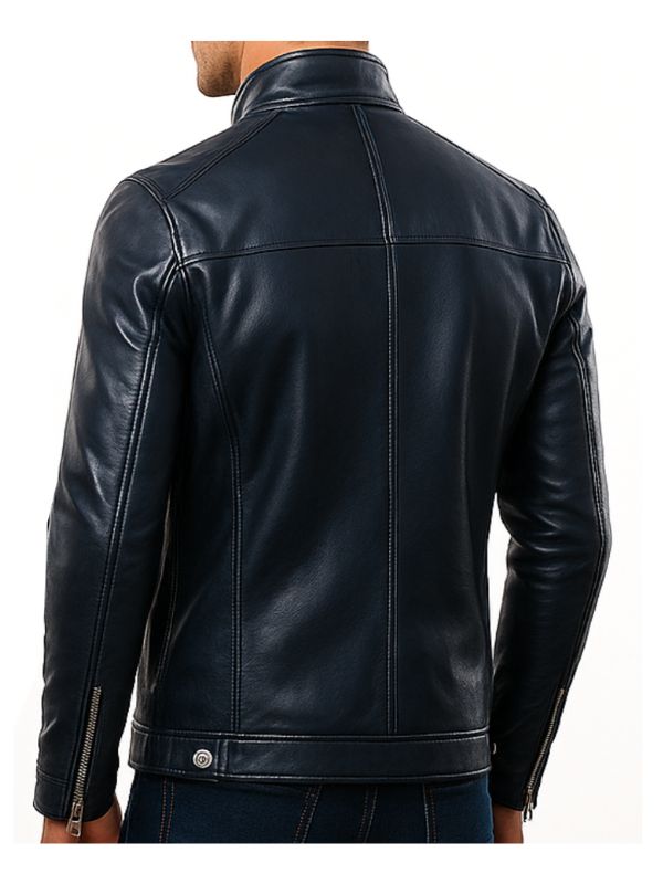 Men's Noah Black Leather Biker Jacket