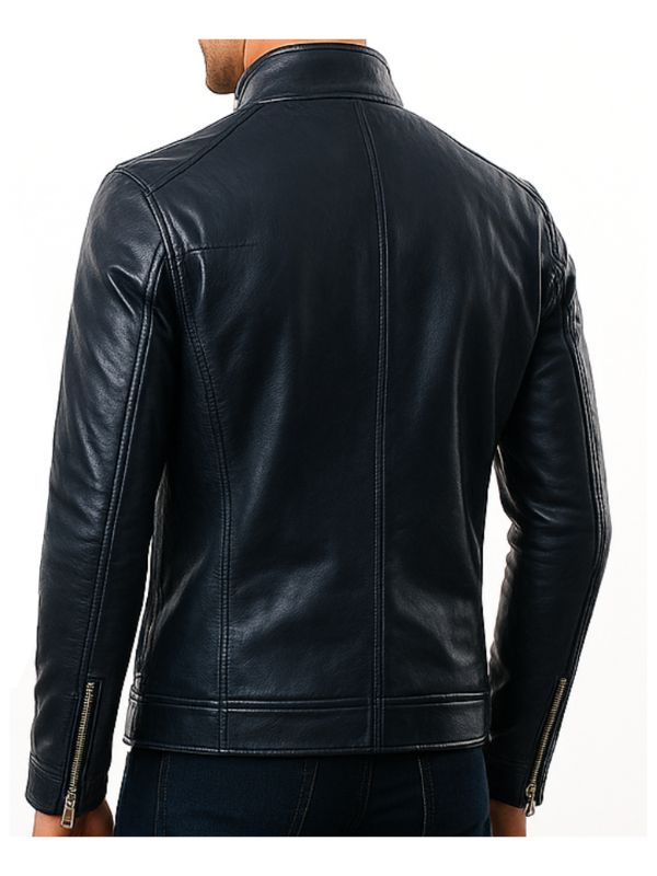 Men's Oliver Black Leather Biker Jacket