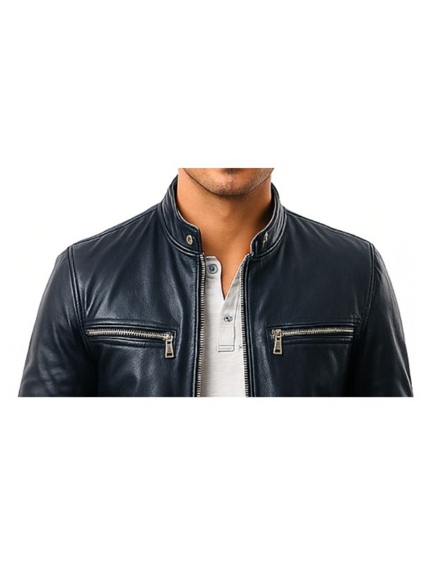 Men's Oliver Black Leather Biker Jacket