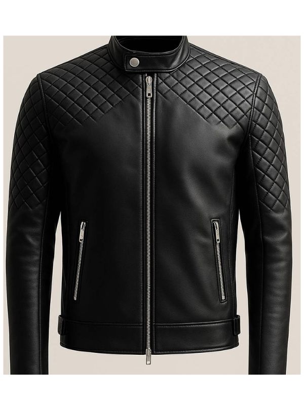 Men's Ollie Black Leather Biker Jacket