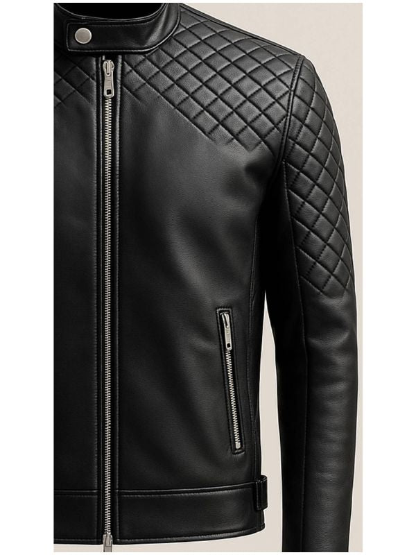 Men's Ollie Black Leather Biker Jacket