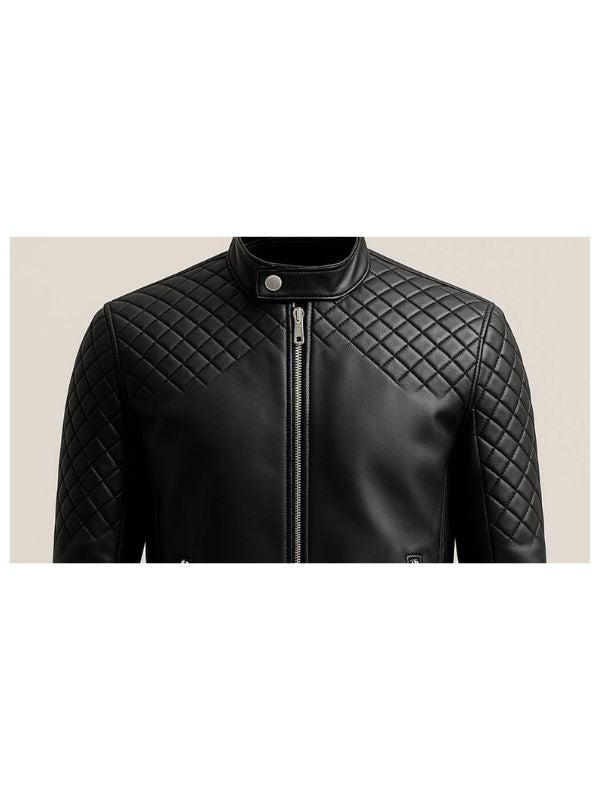 Men's Ollie Black Leather Biker Jacket
