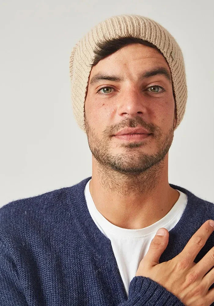 Textured Alpaca Beanie Hat
