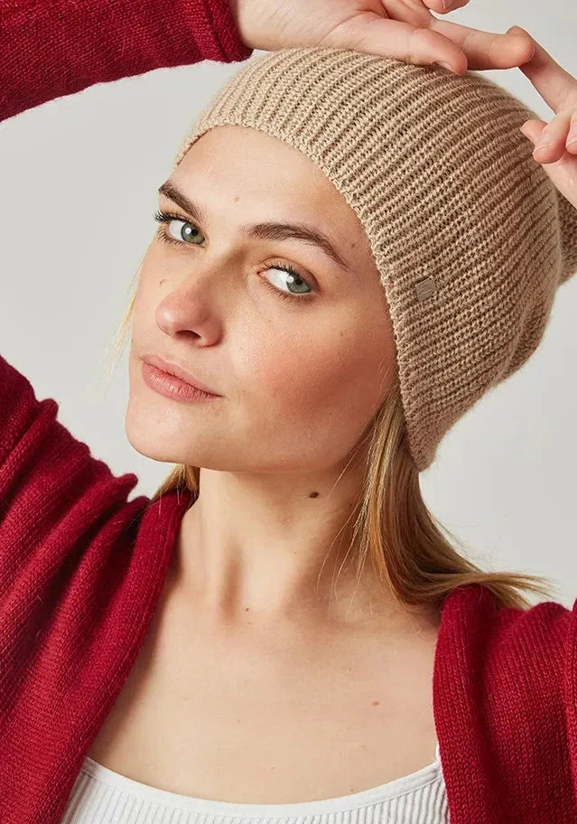 Textured Alpaca Beanie Hat