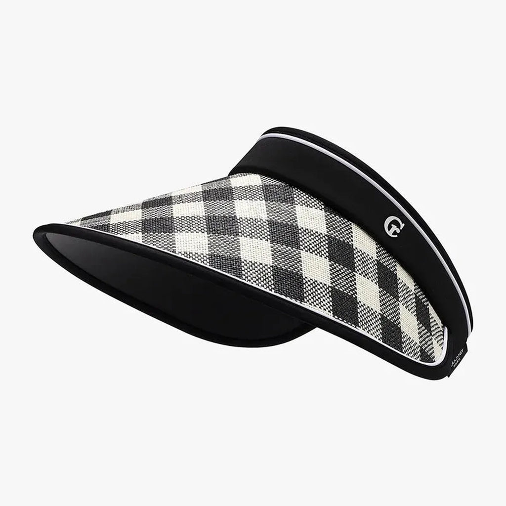 Plaid Woven Adjustable Sun Hat with Visor