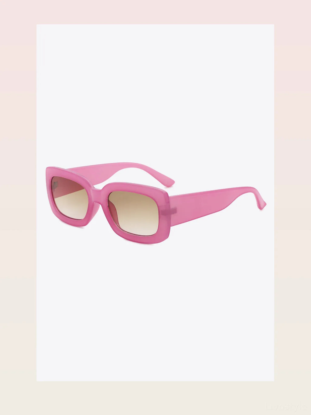 Polycarbonate Frame Rectangle Sunglasses in Pink Gradient