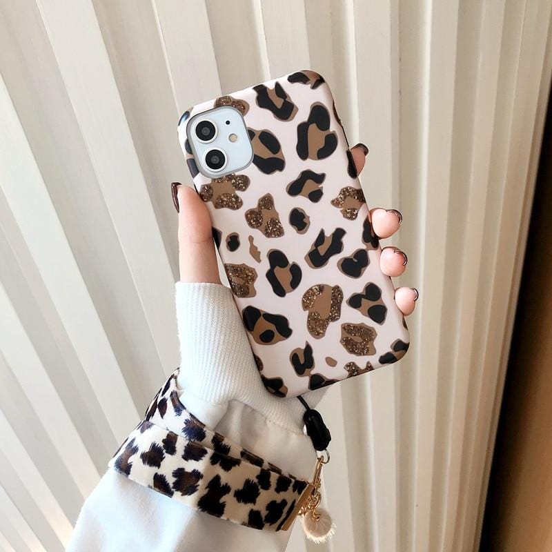 Leopard Print Lanyard iPhone Case