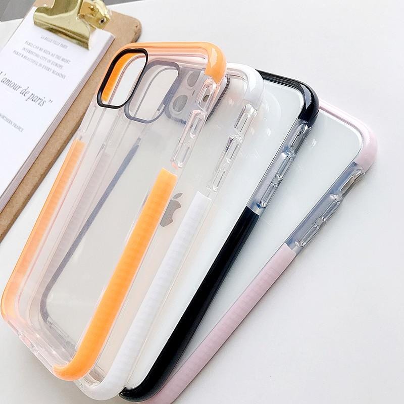 Solid Color Clear Shockproof iPhone Case