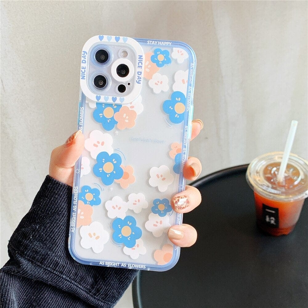 Transparent Fashion Flowers iPhone Case
