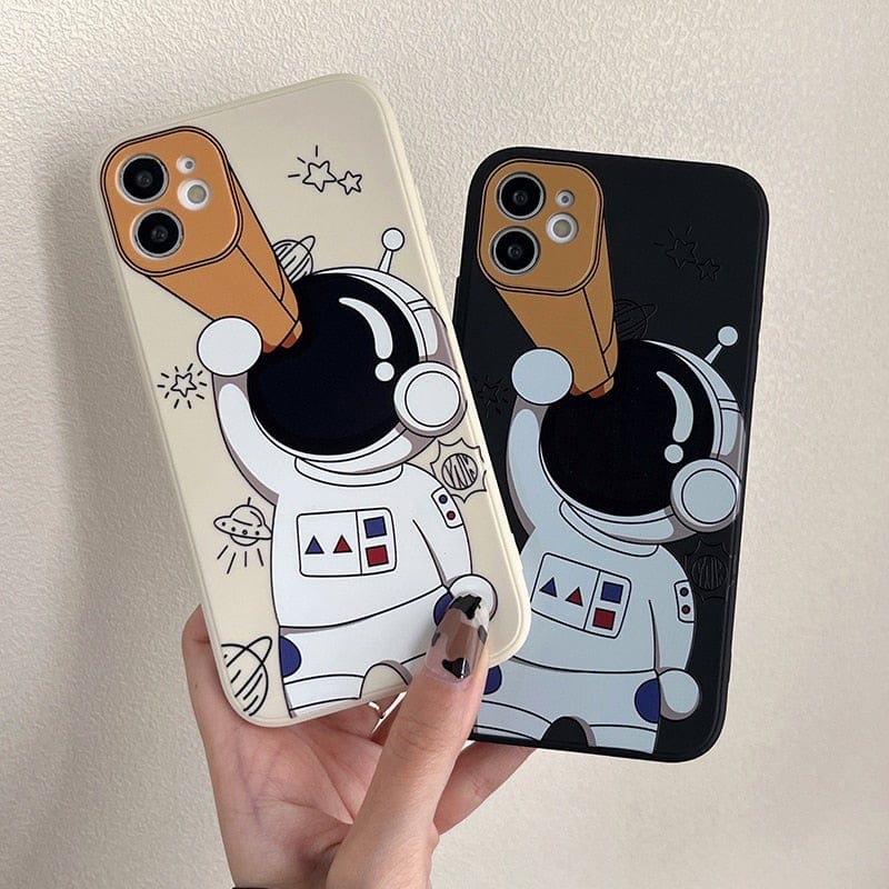 Cartoon Astronaut Planet iPhone Case