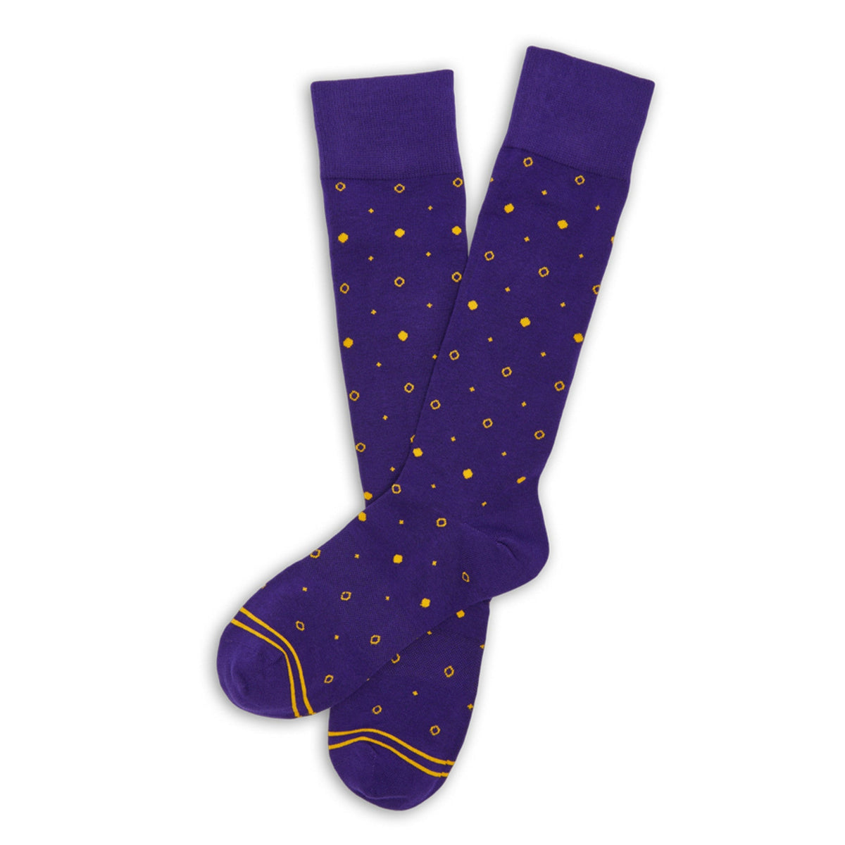 Purple / Gold Mixed Dot Dress Socks