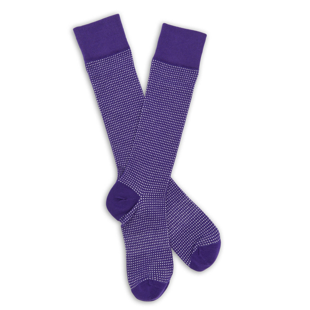 Purple / White Birdseye Dress Socks