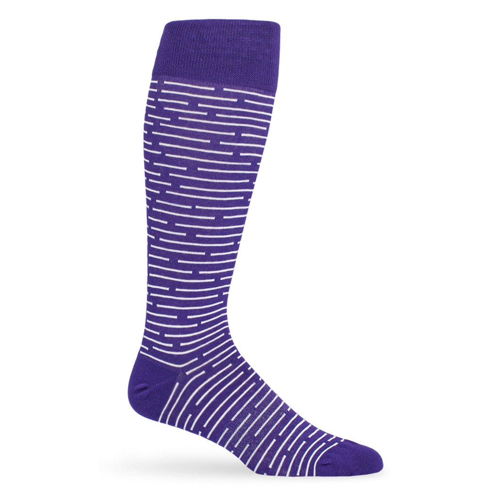 Purple / White Broken Stripe Dress Socks