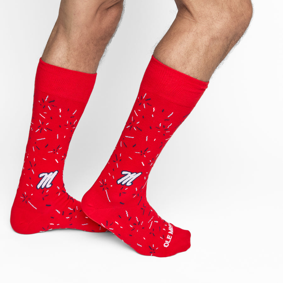 Red Confetti Dress Socks
