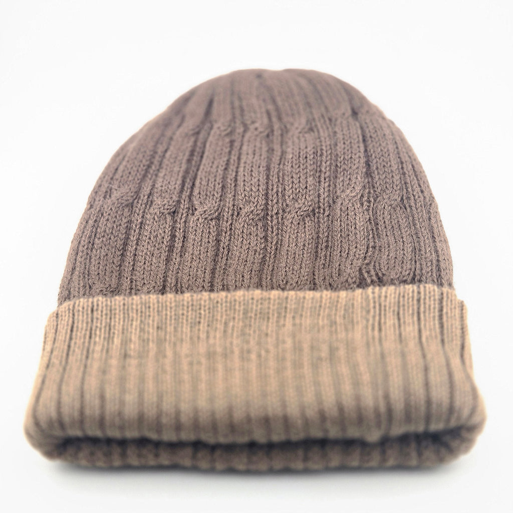 Reversible Cabled 100% Alpaca Knit Hat