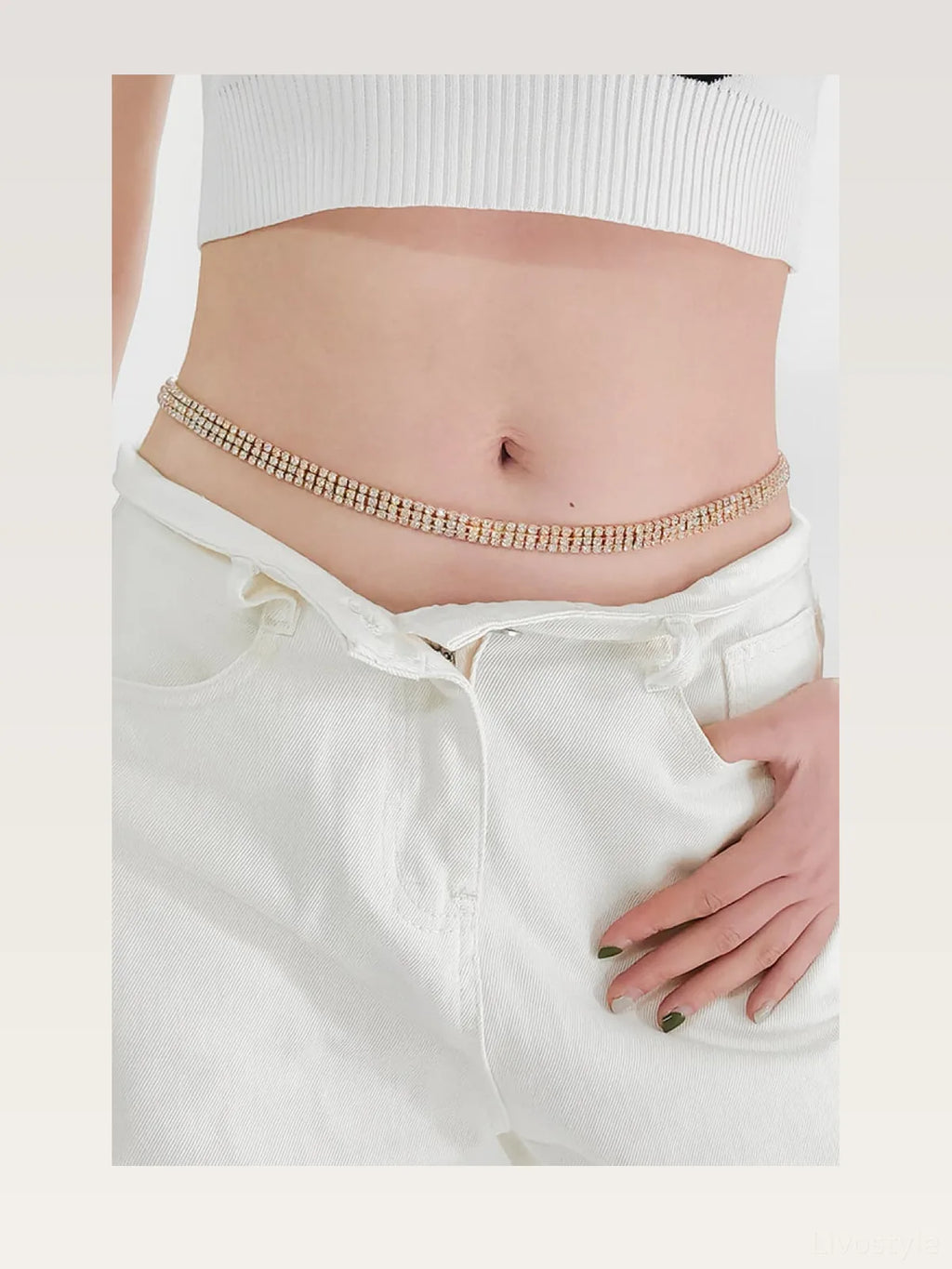 Rhinestone Alloy Waist Chain Belt