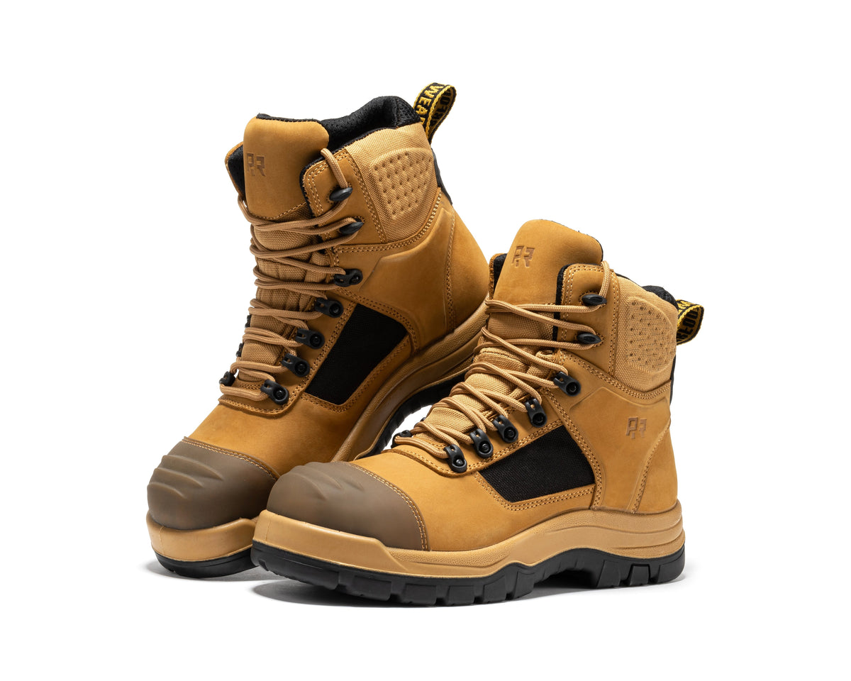 ROCKROOSTER Stowe Black 7 inch Composite Toe Leather Work Boots CP212BK
