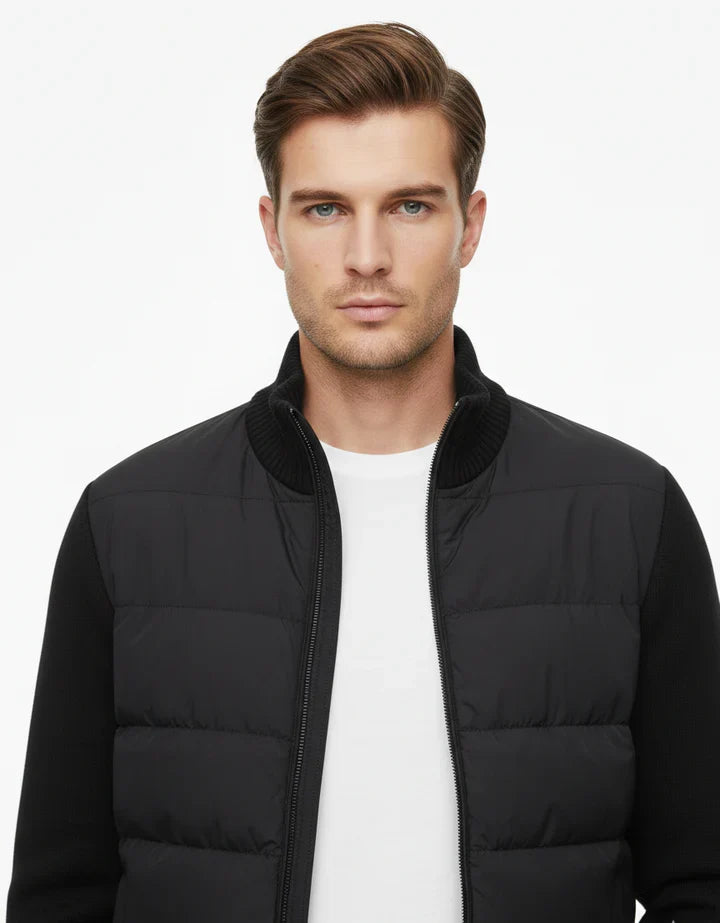 Ryder Men’s Hybrid Quilted Puffer Bomber Jacket