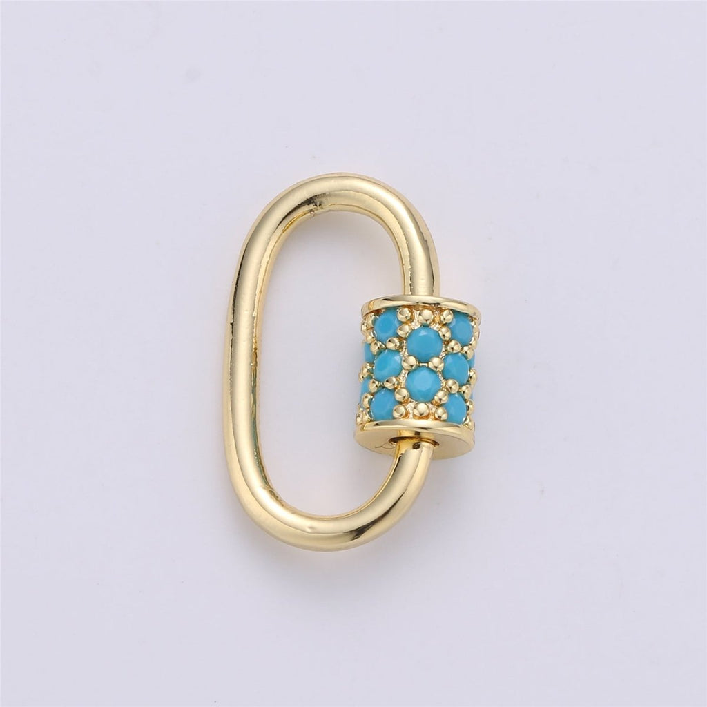 Screw Lock Oval #9 Black / Blue / Teal, K-151